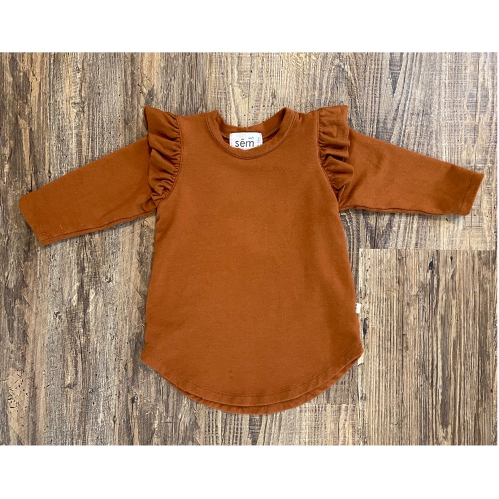 Brown Frill Baby Shirt